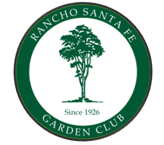 Circular Rancho Santa Fe Garden Club logo with green tree and “Rancho Santa Fe Garden Club – Since 1926” text.